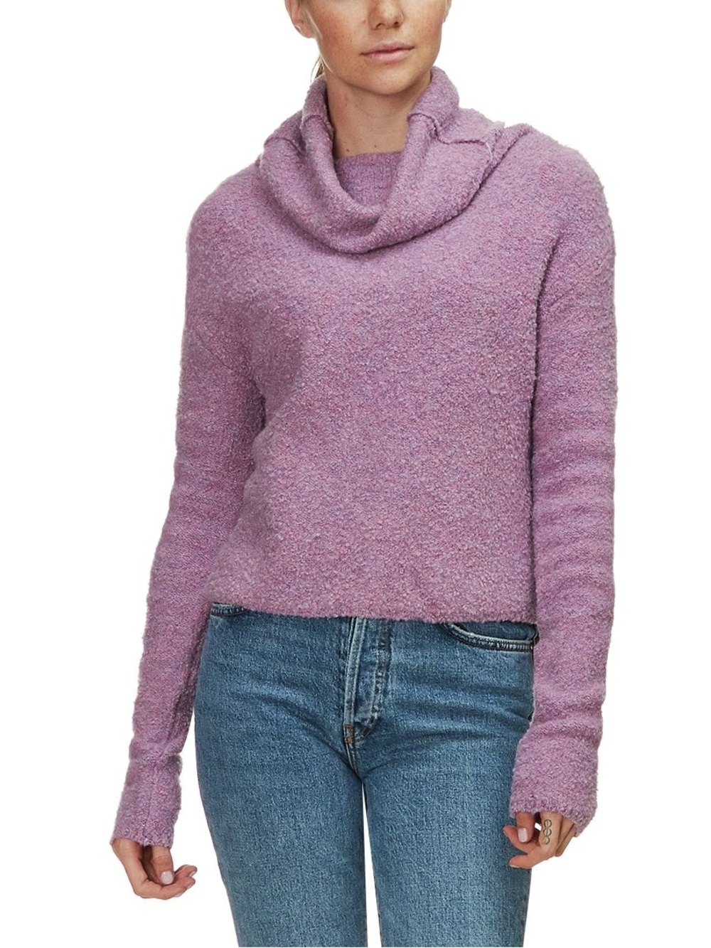 Free People Women’s Stormy Pullover Sweater In Lavender Size Small